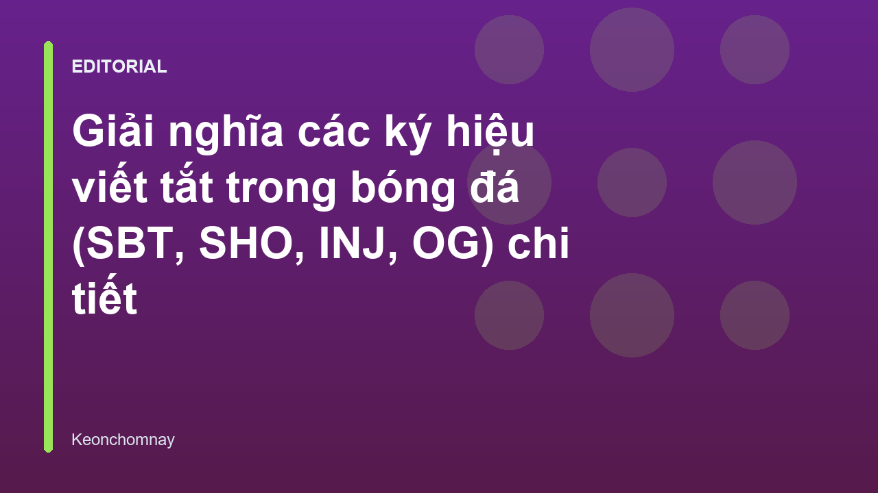 Các ký hiệu viết tắt trong bóng đá phổ biến